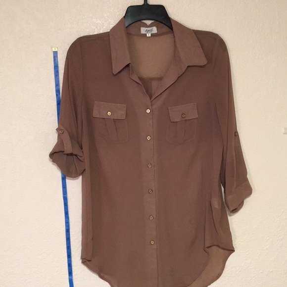 Sheer button down top - Picture 3 of 7